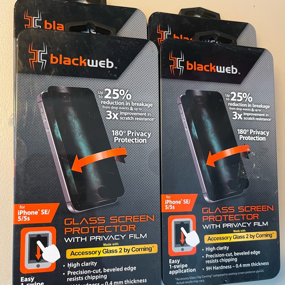 Black web iPhone SE/5/5s glass screen protector